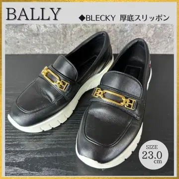 S361 BALLY 비트 통굽 로퍼 슬립온 블랙 36(23cm)
