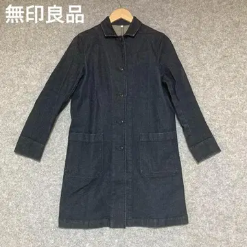 무인양품 다크 데님 롱 코트