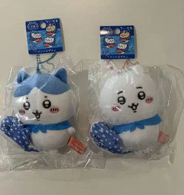 치이카와 오키나와 한정판 봉제 인형 키링 2개 세트 징베에 상어