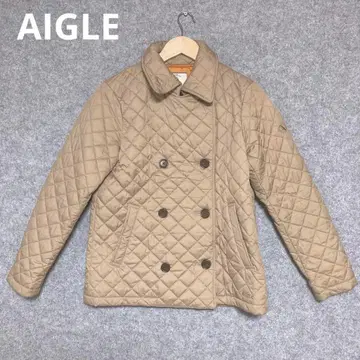 AIGLE 베이지 더블 브레스트 퀼팅 자켓
