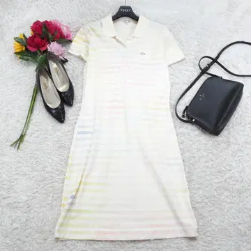 G9654*LACOSTE 라코스테 롱 원피스 흰색 화이트 42