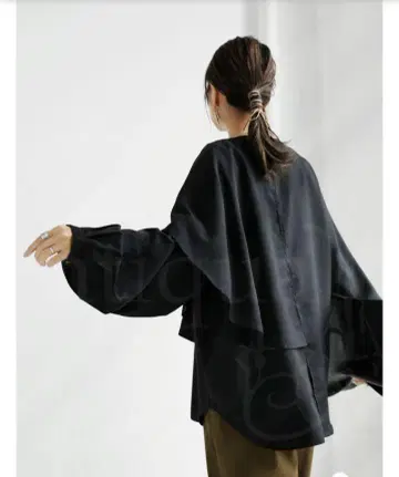 안티카, 아지메 빅 칼라 셔츠 셔츠 여성용 긴팔