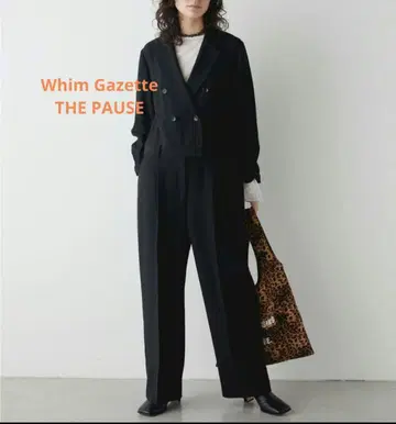 윔 가젯 테일러 칼라 점프수트 블랙