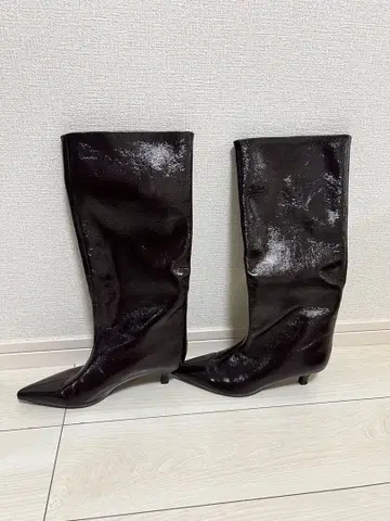 와인 레드 스틸레토 부츠