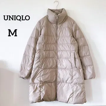 유니클로 롱 다운 코트 슬림 출퇴근 M 그레이지 후드 없음 5839