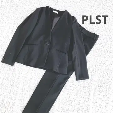 새상품급 PLST 플라스테 노카라 자켓 팬츠 셋업 블랙