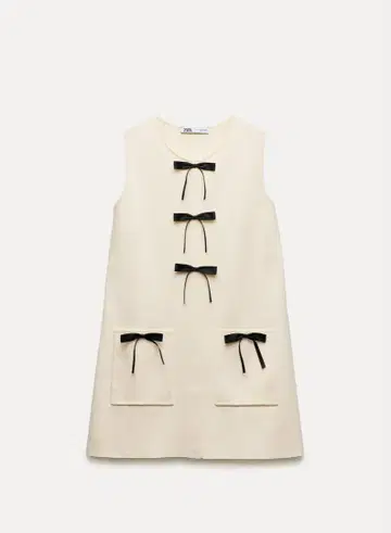 ZARA 대비 리본 니트 미니 원피스 XS