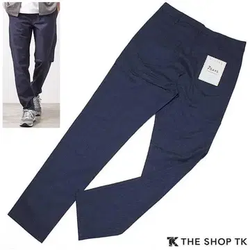새상품 L THE SHOP TK 헤링본 스트레치 테이퍼드 팬츠 네이비