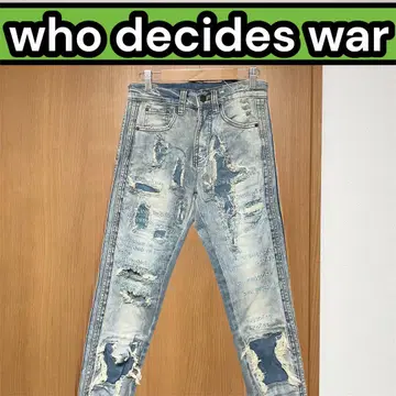 [ 사이즈 28 ] who decides war 스키니 데님 데미지 가공