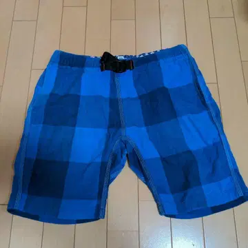 WILDTHINGS 블루 계열 체크 숏팬츠