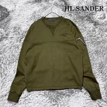 질 샌더 사이드 지퍼 롱 슬리브 T셔츠 S 사이즈 카키 새상품급