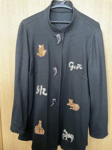 이타리야 블랙 동물 모티브 자켓 15호
