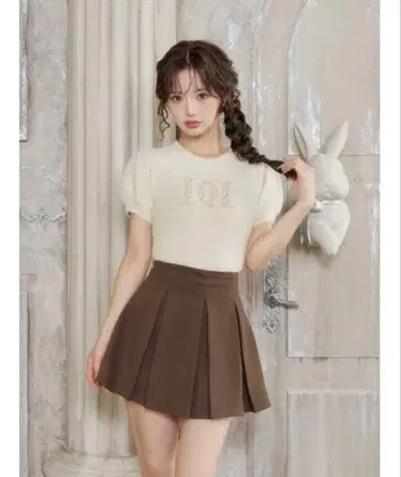 Darich 팬시 비즈 DD 로고 니트탑
