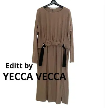 새상품 YECCA VECCA 원피스 벨트 디자인 개더 베이지