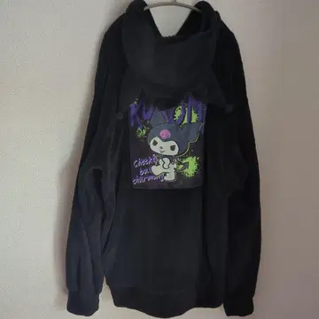 미사용 쿠로미 귀 달린 후드티 후디 Kuromi
