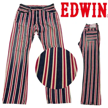 Y2K 아카이브 에드윈 플레어 부츠컷 초와이드 스트라이프 데님