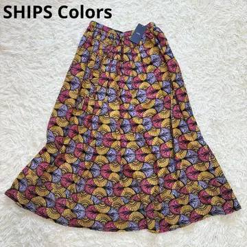 택 포함 SHIPS Colors: 바틱 프린트 개더 스커트