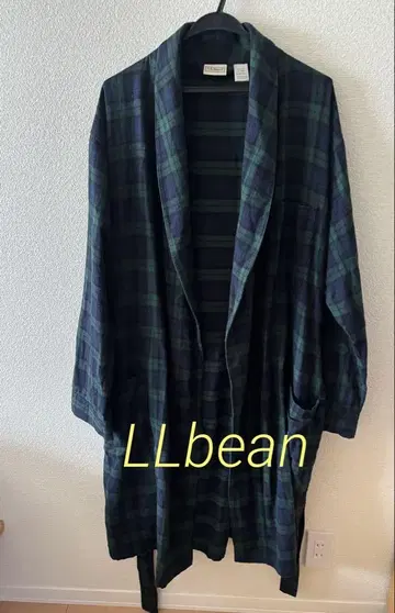 LLbean 플란넬 가운 블랙워치 새상품급! 엘살바도르 제조
