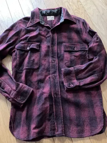 40s 50s 빈티지 sears pilgrim 옴브레 울 셔츠 구름