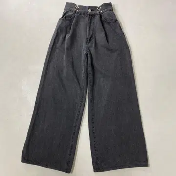 Chico 치코 하트 프린트 박스 와이드 데님 팬츠
