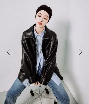 LEPSIM 인조 가죽 블루종 블랙