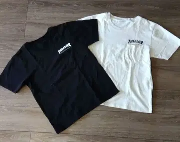 스케이트보드 스노우보드웨어 THRASHER 포켓 부착 T셔츠 2세트