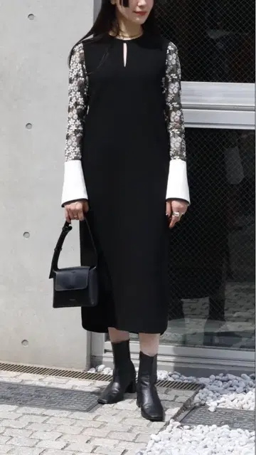 Mame Kurogouchi floral lace sleeve dress