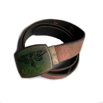 00's/big buckle leather belt/y2k