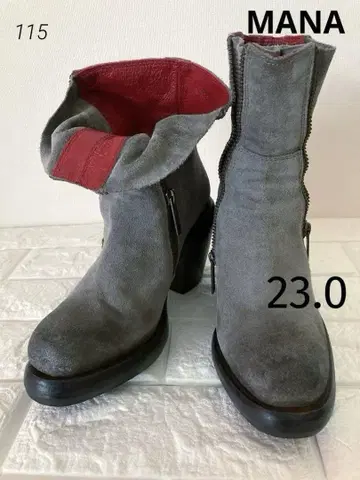 MANA 가죽 지퍼 무게감 숏부츠 23.0