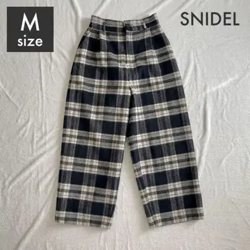 [새상품급] SNIDEL 스나이델 울 와이드 팬츠 체크 무늬 M 사이즈