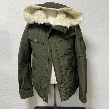 빔즈 퍼 안감 모즈 코트 퀼팅 카키 M 사이즈