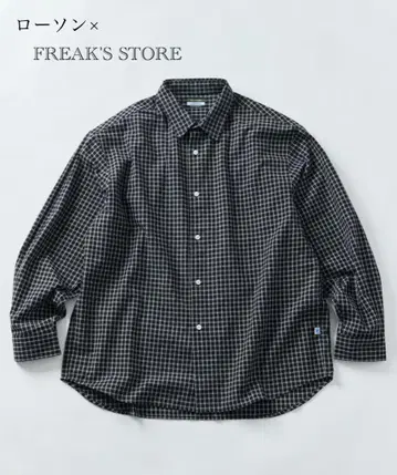 로손 x FREAK'S STORE 콜라보 체크 플란넬 셔츠 블랙