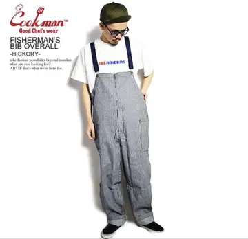 Cookman 히코리 오버롤 L 사이즈