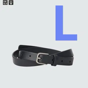 UNIQLO U 내로우 롱 가죽 벨트 L 블랙