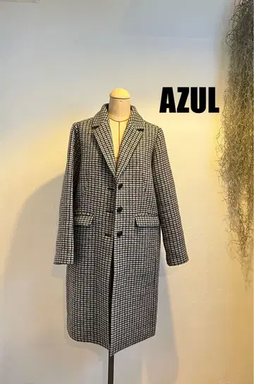 AZUL 체스터 코트 체크 무늬 사이즈 L