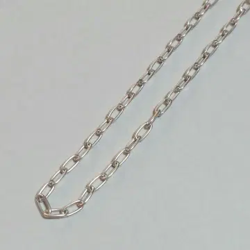 ALPHASTAR 실버 목걸이 체인 긴 팥 매트 가공 50cm