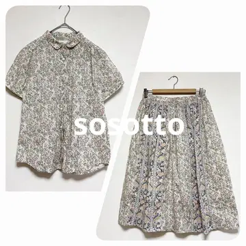 소소토 sosotto 리버티 셔츠 스커트 셋업 여성용