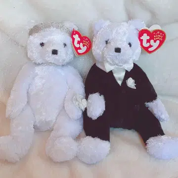 [내일 발송 가능] Ty 비니 베이비스 웨딩 곰 세트