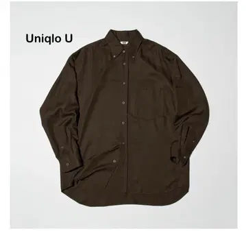 UNIQLO U 드레이프 셔츠 다크 브라운 L