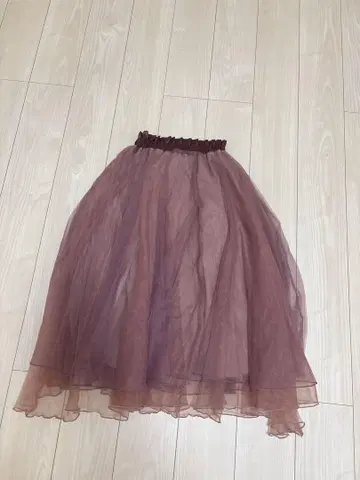 플레어 레이스 스커트 핑크