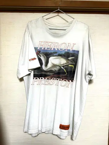 HERON PRESTON 크레인 T셔츠 S 사이즈 화이트