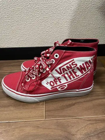 VANS 레드 하이컷 스니커즈