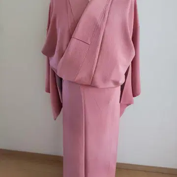 핑크색 무지 기모노
