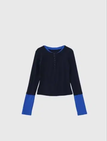 [ Enewd nina ] half button bicolor tops