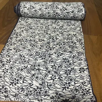 화이트 베이스 꽃무늬 유카타 옷감