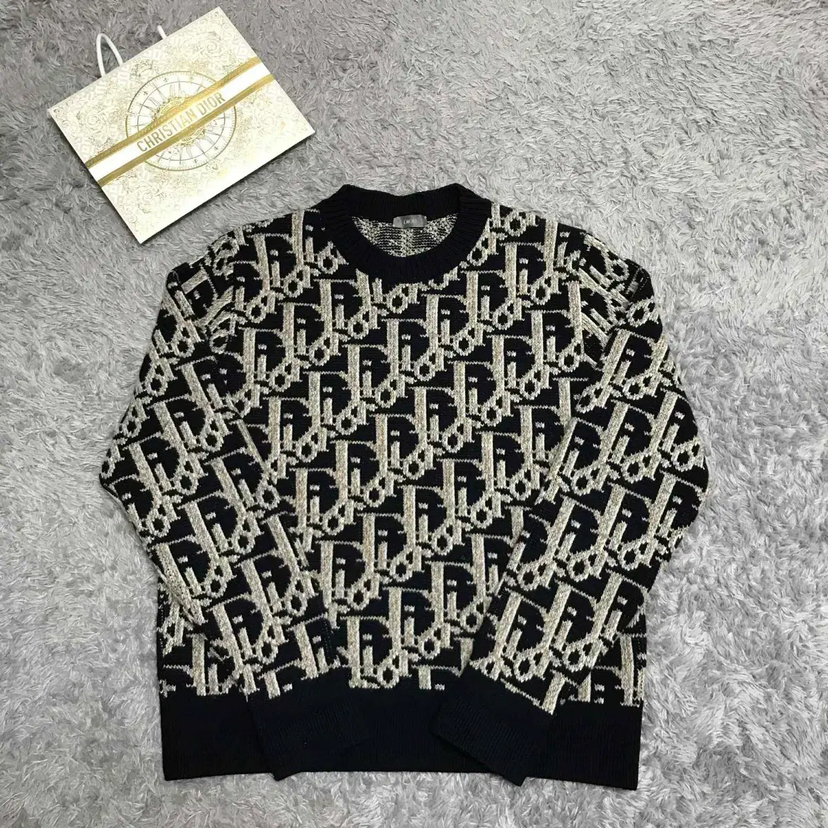 DIOR 디올 [Closet][L] Dior Oblique Jacquard Knit Sweater #디올