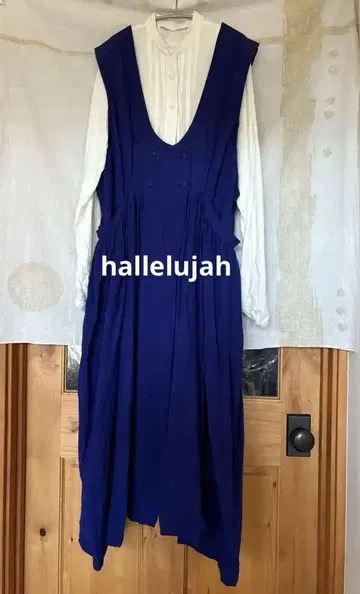 hallelujah 할렐루야 인디고 오버롤 스커트 사이즈 38