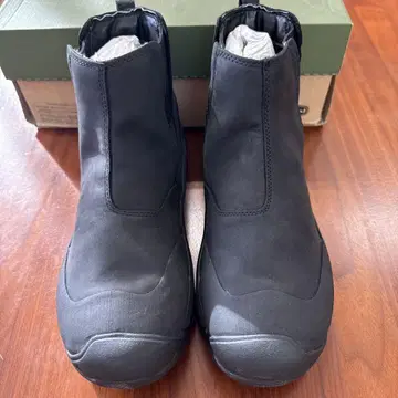 새상품/27cm KEEN 사이드 고어 부츠 워터프루프 가죽 블랙
