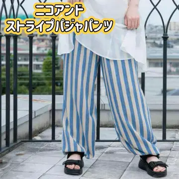 니코앤드 인기 즉시 완판 니코앤드 스트라이프 파자마 팬츠 블루