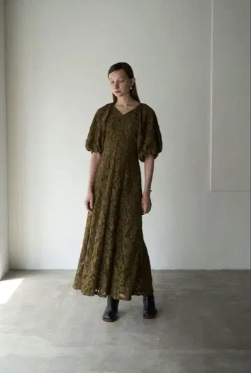 CLANE 클라네 빈티지 레이스 퍼프 원피스